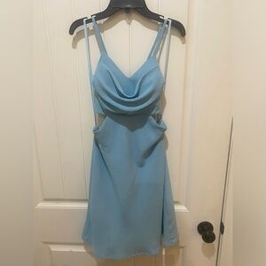 Elegant Blue Sleeveless Dress
